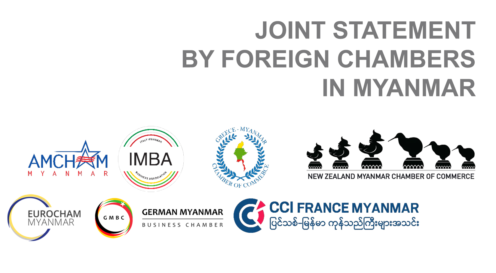 Joint Statement by Foreign Chambers in Myanmar | CCI France Myanmar